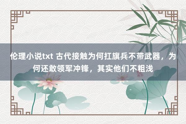 伦理小说txt 古代接触为何扛旗兵不带武器，为何还敢领军冲锋，其实他们不粗浅