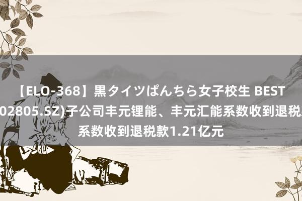 【ELO-368】黒タイツぱんちら女子校生 BEST 丰元股份(002805.SZ)子公司丰元锂能、丰元汇能系数收到退税款1.21亿元