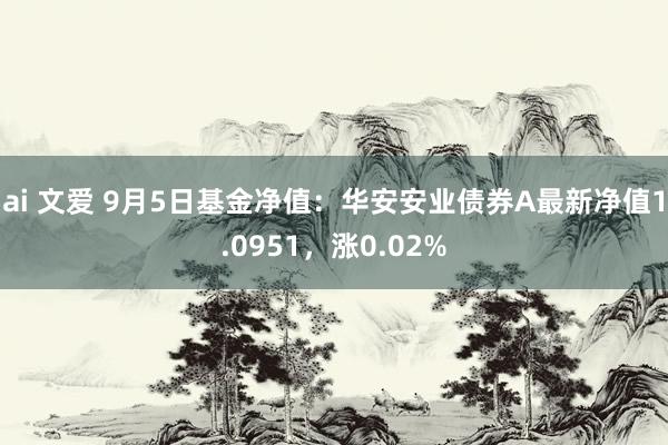 ai 文爱 9月5日基金净值：华安安业债券A最新净值1.0951，涨0.02%